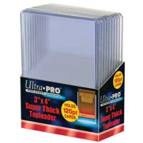 Ultra PRO 3" x 4" Super Thick 120pt Toploader, 10/Pack